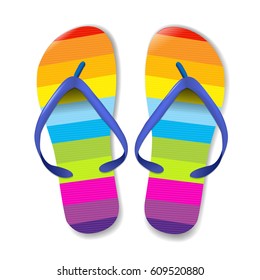 Flip Flops, With Gradient Mesh, Vector Illustration