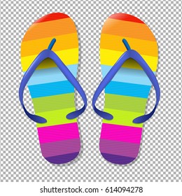 Flip Flops With Gradient Mesh, Vector Illustration