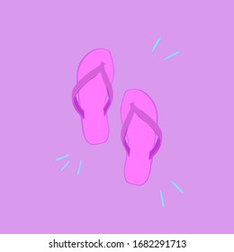 Voltear en estilo dibujado a mano. Vista superior. Aislado sobre fondo violeta claro con trazos de neón azul. Ilustración vectorial de verano en colores rosa y violeta. Elemento de diseño para icono.