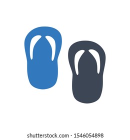 Flip flops icon in blue gray color
