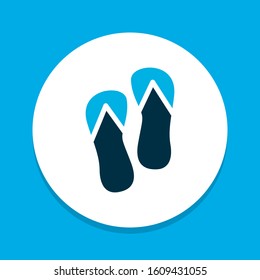 Flip flops icon colored symbol. Premium quality isolated beach sandal element in trendy style.