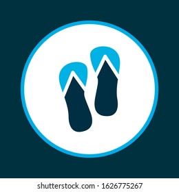 Flip flops icon colored symbol. Premium quality isolated beach sandal element in trendy style.