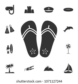 flip flops icon. Detailed set of Summer illustrations. Premium quality graphic design icon. One of the collection icons for websites, web design, mobile app on white background