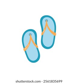 Flip flops icon in flat color style. Beach summer footwear