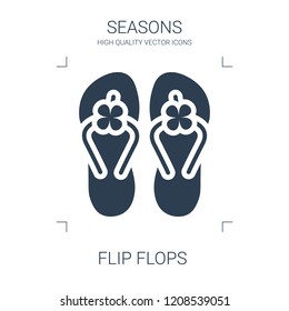 flip flops icon. high quality filled flip flops icon on white background. from seasons collection flat trendy vector flip flops symbol. use for web and mobile