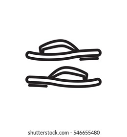 flip flops icon illustration isolated vector sign symbol