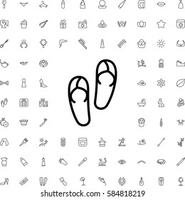 flip flops icon illustration isolated vector. Beauty icons set.