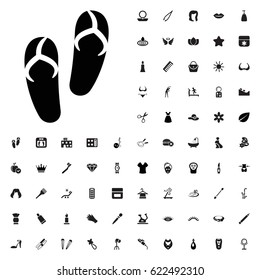 Flip flops icon illustration isolated vector. beauty icons vector set. on white backgroun