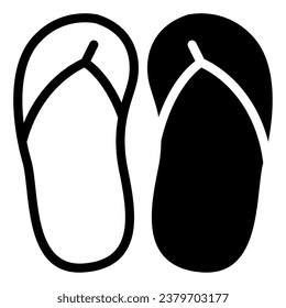 Ilustración Flip Flops Icon, para uiux, web, app, infografía, etc