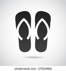 Flip flops icon isolated on white background. Vector illustration.