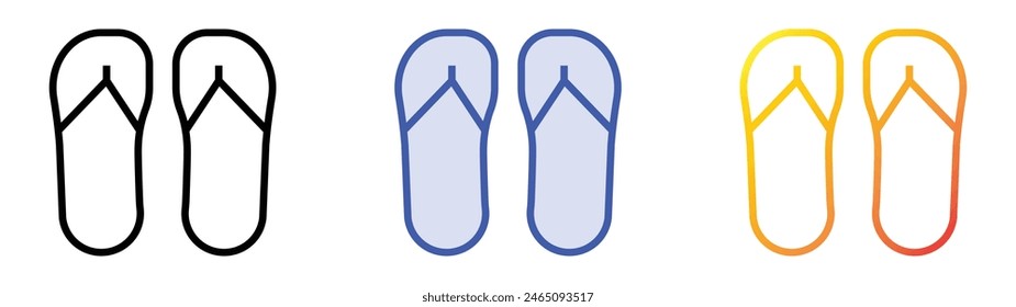 flip flops icon. Linear, Blue Fill and Gradient Style Design Isolated On White Background