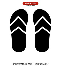 flip flops icon or logo isolated sign symbol vector illustration - high quality black style vector icons
