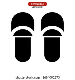 flip flops icon or logo isolated sign symbol vector illustration - high quality black style vector icons
