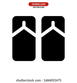 flip flops icon or logo isolated sign symbol vector illustration - high quality black style vector icons
