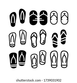 flip flops icon or logo isolated sign symbol vector illustration - Collection of high quality black style vector icons
