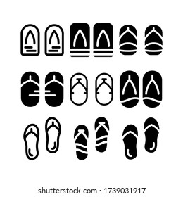 flip flops icon or logo isolated sign symbol vector illustration - Collection of high quality black style vector icons
