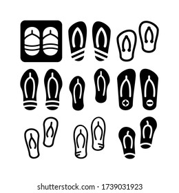flip flops icon or logo isolated sign symbol vector illustration - Collection of high quality black style vector icons
