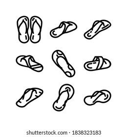 flip flops icon or logo isolated sign symbol vector illustration - Collection of high quality black style vector icons
