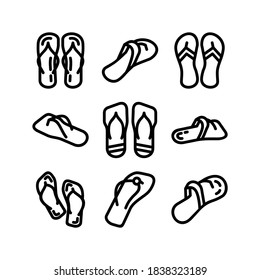 flip flops icon or logo isolated sign symbol vector illustration - Collection of high quality black style vector icons
