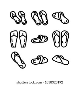flip flops icon or logo isolated sign symbol vector illustration - Collection of high quality black style vector icons
