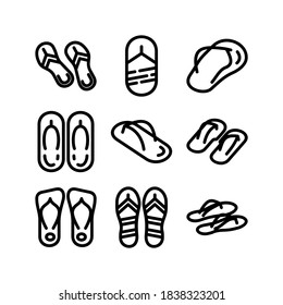 flip flops icon or logo isolated sign symbol vector illustration - Collection of high quality black style vector icons
