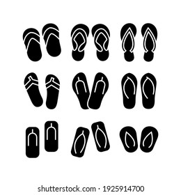 flip flops icon or logo isolated sign symbol vector illustration - Collection of high quality black style vector icons
