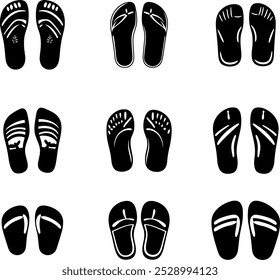 ícone de flip flops ou logotipo símbolo isolado símbolo ilustração vetorial - Coleção de ícones de vetor estilo preto de alta qualidade
