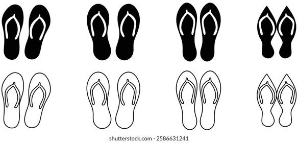 flip flops icon or logo isolated sign symbol vector illustration - Collection of high quality black style vector icons