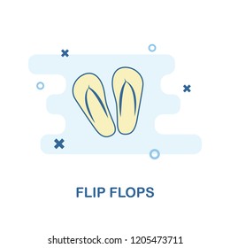 Flip Flops icon. Monochrome style design from clothes icon collection. UI and UX. Pixel perfect flip flops icon. For web design, apps, software, print usage.