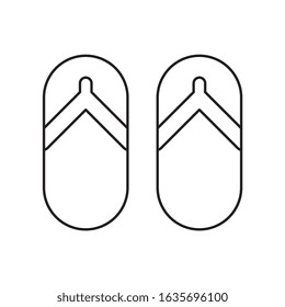 flip flops icon outline isolated over white background. vector illustration
