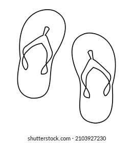 Flip flops icon Outline vector illustration.