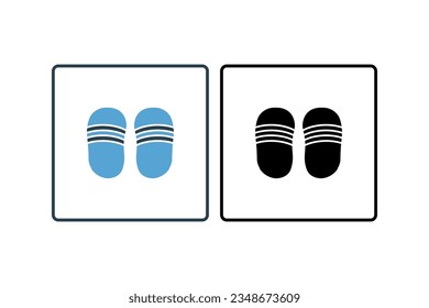 Icono Flip flops. Icono relacionado con la ropa. estilo de icono sólido. Diseño de vector simple editable