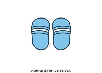 Flip flops Icon. Icon related to clothes. flat line icon style. Simple vector design editable