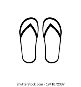 flip flops icon, sandal icon vector isolate.