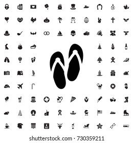 Flip flops icon. set of filled holiday icons.