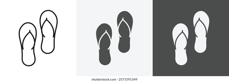 flip flops Icon set vector art