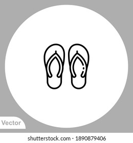 Flip flops icon sign vector,Symbol, logo illustration for web and mobile