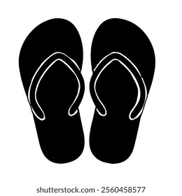 Flip flops icon silhouette icon vector design.
