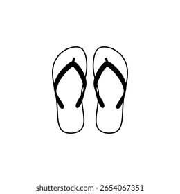 Flip flops ícone silhueta vetor plana ilustração design.