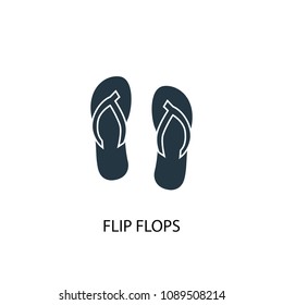 flip flops icon. Simple element illustration. flip flops concept symbol design from Beach collection. Can be used for web and mobile.