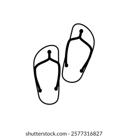 flip flops icon, simple flat style, pictogram logo sign symbol vector illustration, isolated on white for mobile app