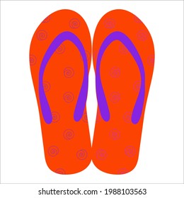 Flip flops icon. Summer symbol in cartoon style. Vector illustration.