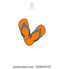Flip-Flops-Symbol, Vektorgrafik einzeln auf weißem Hintergrund