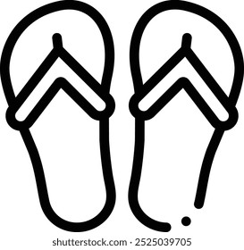 ícone de flip flops. Design De Estilo Linear Fino Isolado Em Plano De Fundo Branco