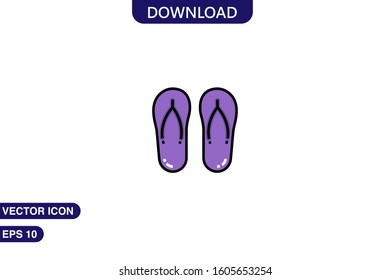 Flip flops icon in trendy flat style isolated on white background vector illustration