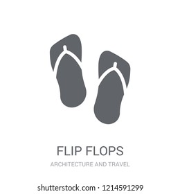 Flip flops icon. Trendy Flip flops logo concept on white background from Architecture and Travel collection. Suitable for use on web apps, mobile apps and print media.