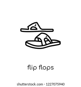 Flip flops icon. Trendy modern flat linear vector Flip flops icon on white background from thin line Architecture and Travel collection, editable outline stroke vector illustration