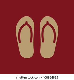 The flip flops icon. Vacation symbol. Flat Vector illustration