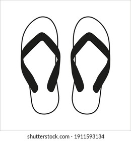 Flip flops icon vector, filled flat sign, solid pictogram isolated on white background. color editable