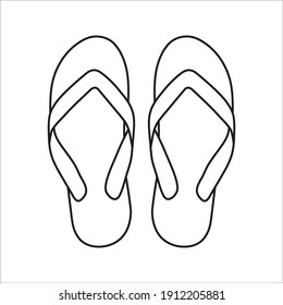 Flip flops icon vector, filled flat sign, solid pictogram isolated on white background. color editable